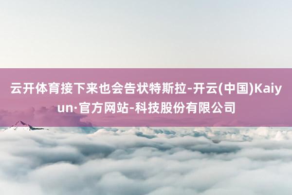 云开体育接下来也会告状特斯拉-开云(中国)Kaiyun·官方网站-科技股份有限公司