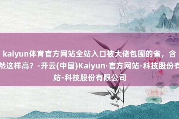 kaiyun体育官方网站全站入口被大佬包围的省，含金量尽然这样高？-开云(中国)Kaiyun·官方网站-科技股份有限公司